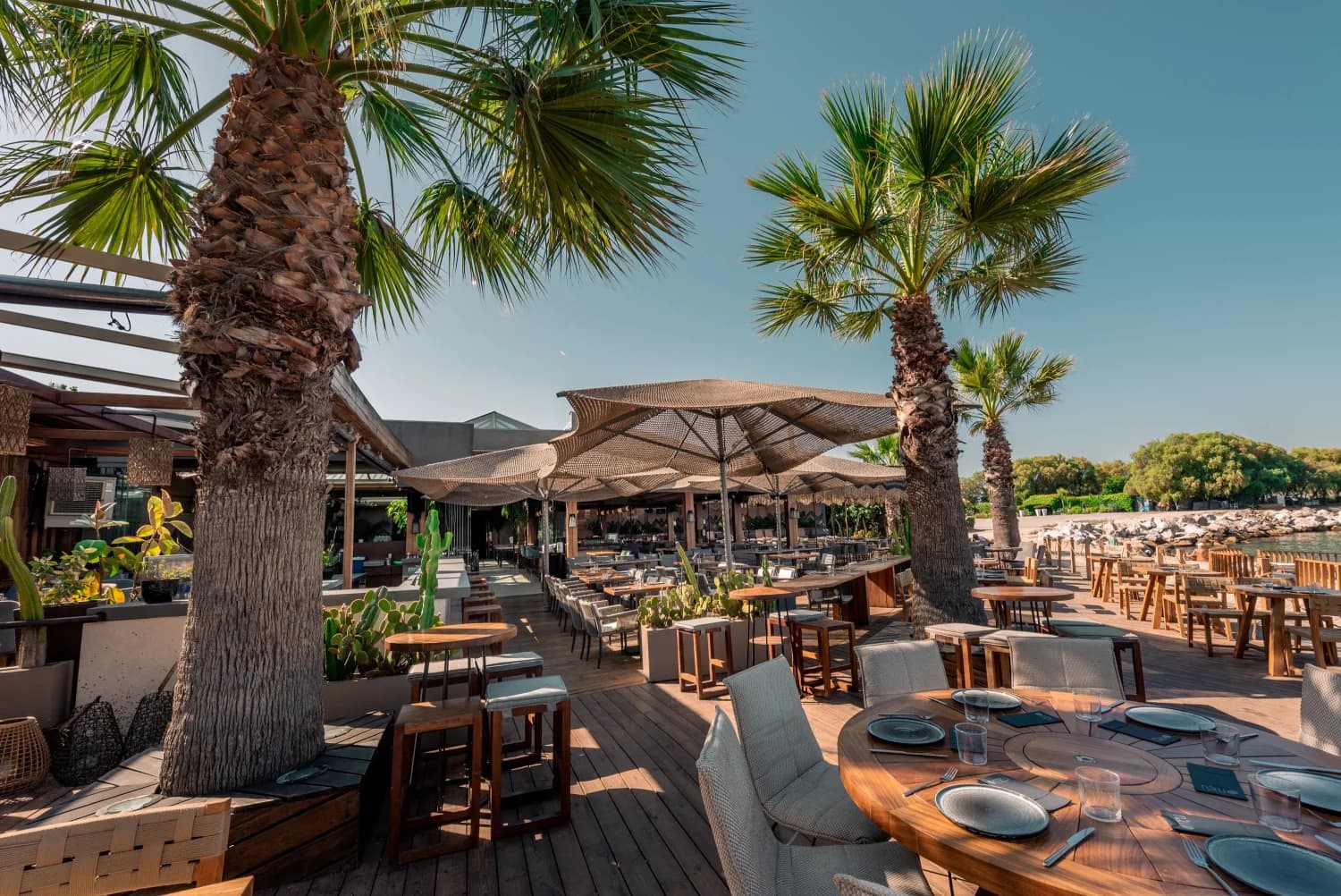 Beach club along the Athens Riviera near Glyfada